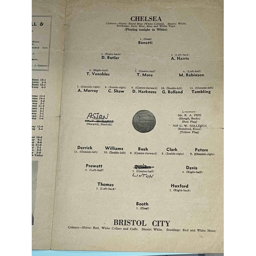 140 - 1959/60 Chelsea v Bristol City, FA Youth Cup Semi Final 2nd leg. Programme is creased and has slight... 