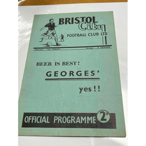 28 - 1946/47 Bristol City v Swindon Town, great condition