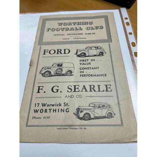 20 - 1948/49 Worthing v Brighton & Hove Albion X1. Friendly. Rusty Staple removed.