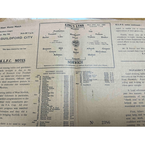 17 - 1959/60 Kings Lynn v Norwich City, Friendly, Good condition