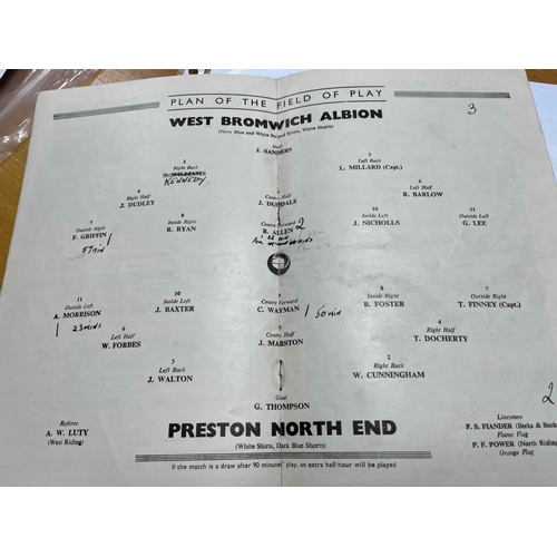 85 - 1954 FA Cup Final, Preston North End v West Bromwich Albion, good, score noted on front cover and mi... 