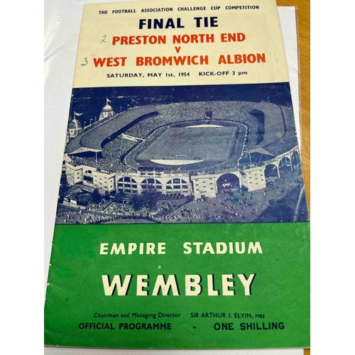 85 - 1954 FA Cup Final, Preston North End v West Bromwich Albion, good, score noted on front cover and mi... 