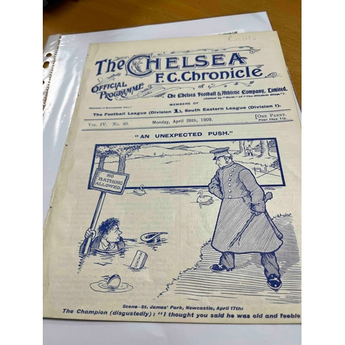 6 - 1908/09 Chelsea v Bristol City, ex binder, good condition