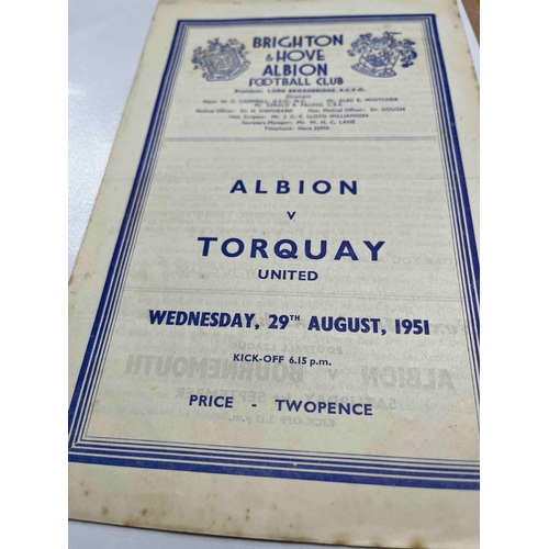 41 - 1951/52 Brighton v Torquay United, 3rd Division South. No team changes but rust spotting throughout.