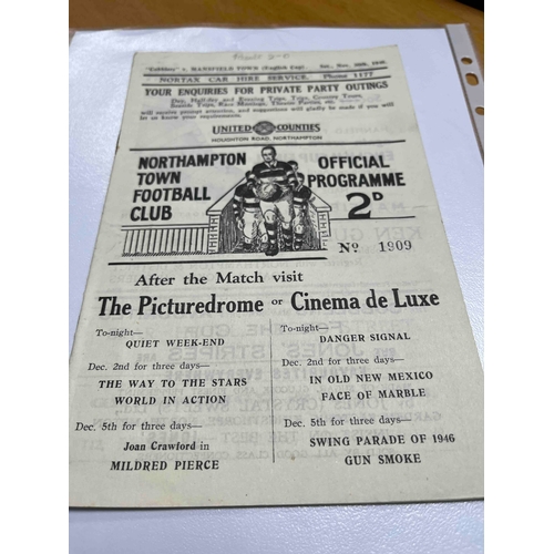 61 - 1946/47 Northampton Town v Mansfield Town, good condition