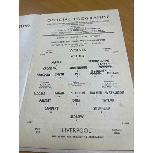 264 - 1948/49 Wolves v Liverpool, Good condition.