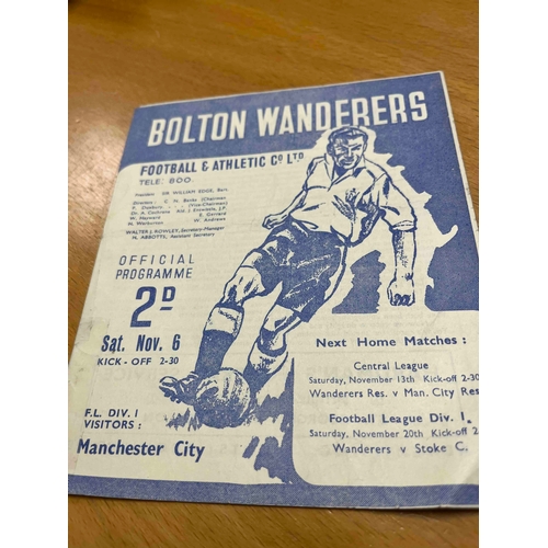 262 - 1948/49 Bolton v Manchester City, Gatefold programme with repair to spine,