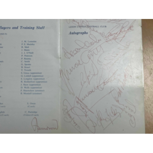 657 - Leeds United FA Cup 1970 Celebration Dinner at the Café Royale, Fully Signed by Madeley, Bremner, Sp... 