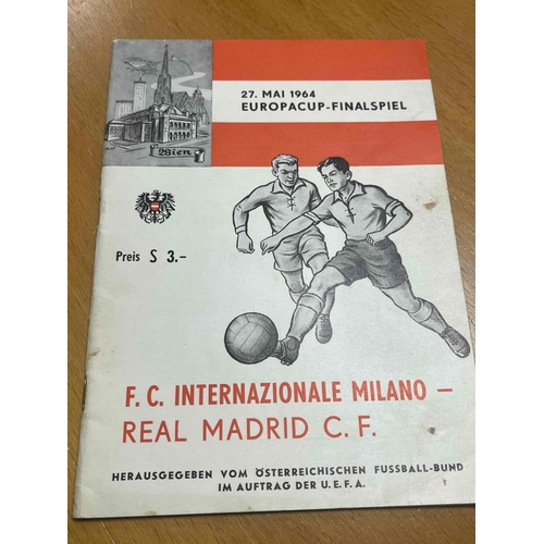 157 - 1964 European Cup Final, Inter Milan v Real Madrid in Vienna, Good condition.