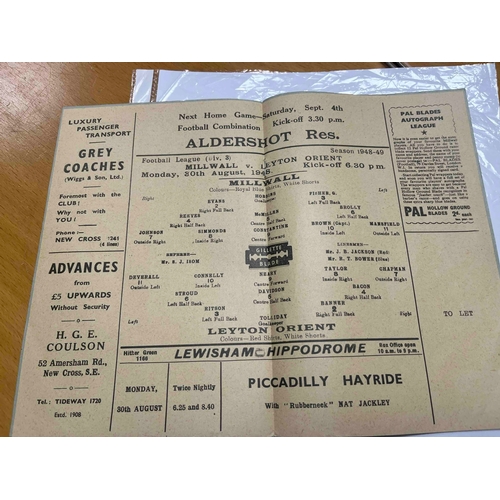 155 - 1948/49 Millwall v Leyton Orient, Great clean condition.