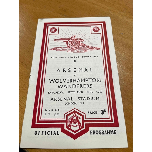 252 - 1948/49 Arsenal v Wolves. Great condition.TC