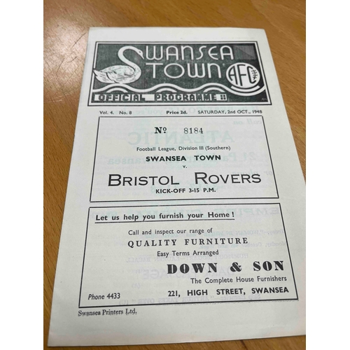 242 - 1948/49 Swansea Town v Bristol Rovers, TC but otherwise in excellent condition.