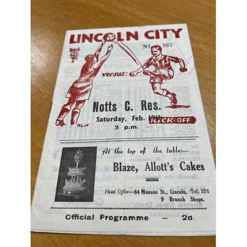 244 - 1948/49 Lincoln City v Notts County Reserves. Good condition