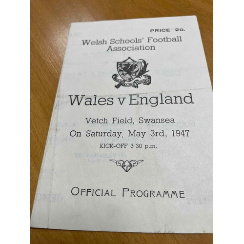 623 - 1947 Wales Schools v England Schools at Swansea.