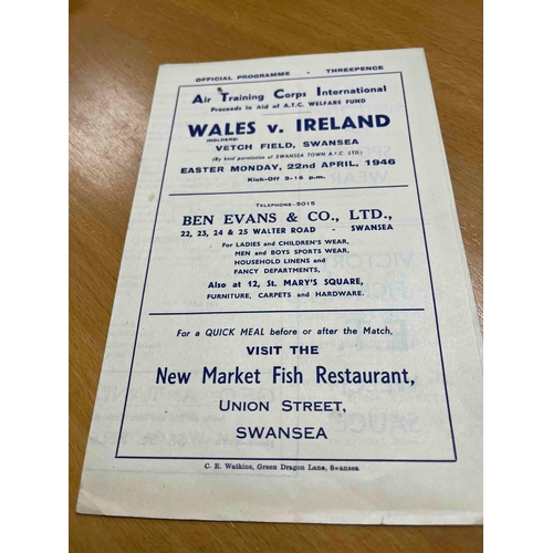 628 - 1946 Wales v Ireland at Swansea `(Air training corps International),