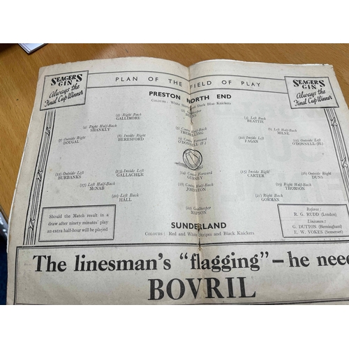 209 - 1937 FA Cup Final Preston v Sunderland, Repaired cover.Inside clean but no staple