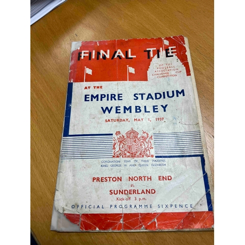 209 - 1937 FA Cup Final Preston v Sunderland, Repaired cover.Inside clean but no staple