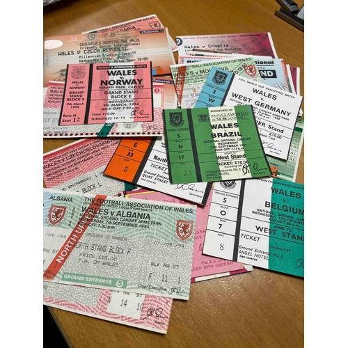 182 - Tickets WALES v Scotland 81, Brazil 83, West Germany 89, Belgium 90, Brazil, Luxembourg, Germany 91 ... 