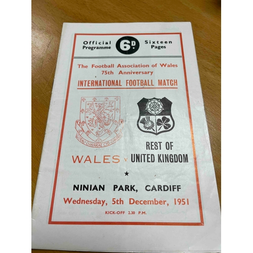 178 - 1951 Wales v Rest of United Kingdom, 75th Anniversary of the FA of Wales. Good Condition