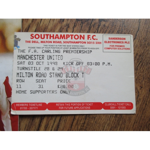 125 - Southampton v Man Utd 3/10/1998 (treble season ) + ticket stub