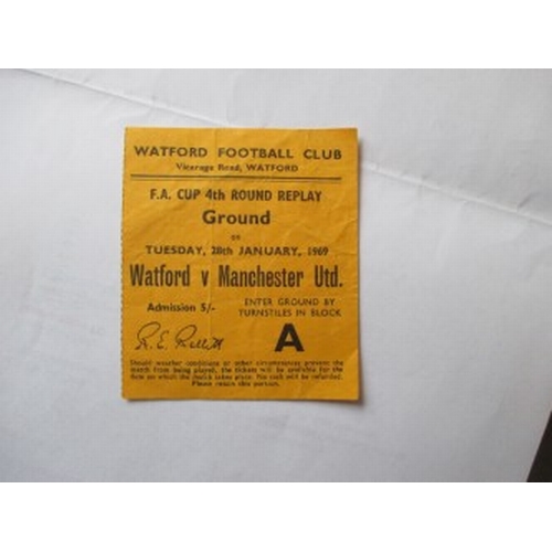 126 - Watford v Man Utd 28/1/1969 FA Cup ticket stub