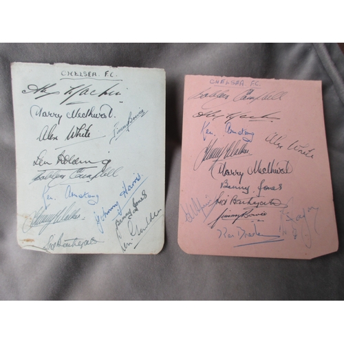 133 - 2 sheets of Chelsea autograph's late 40's  (20+ autos)  