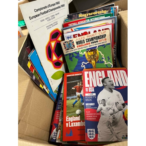 185 - Box of 100+ England programmes, plus others