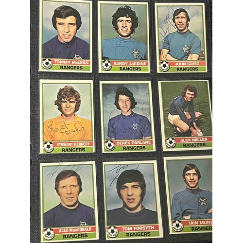 66 - 11 Signed Rangers Topps cards, McLean, Jardine, Greig, Kennedy, Parlane, Miller, McDonald, Forsyth, ... 