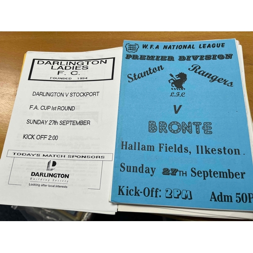 528 - Bag of Ladies programmes, Gillingham, Darlington, Doncaster Belles, Pye ladies, Aston Villa, Barnet,... 