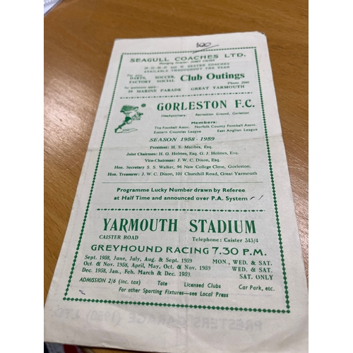 120 - Gorleston v Peterborough United. 1958/59, Eastern Counties League, Posh line up not listed. Number o... 