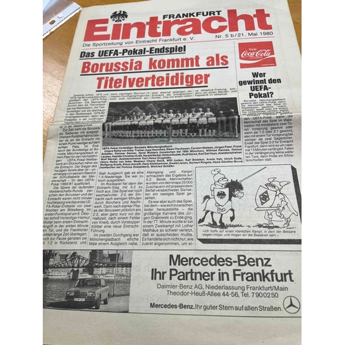 219 - 1980 UEFA Cup Final 2nd leg, Eintracht Frankfurt v Borussia Moenchengladbach. newspaper programme. E... 