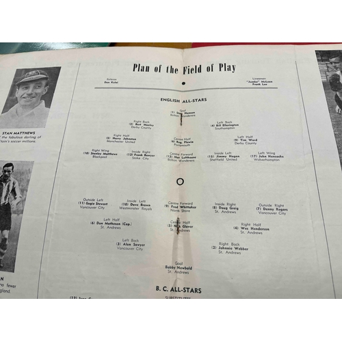 217 - English All Stars v B.C All Stars at Callister Park 1950, English team included Sir Stanley Matthews... 