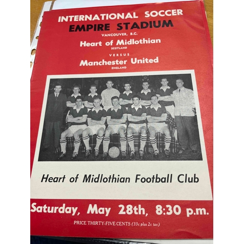 216 - 1960 Heart of Midlothian v Manchester United in Vancouver. VGC