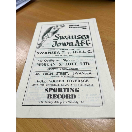 533 - 1949/50 Swansea Town v Hull City, RS. TC