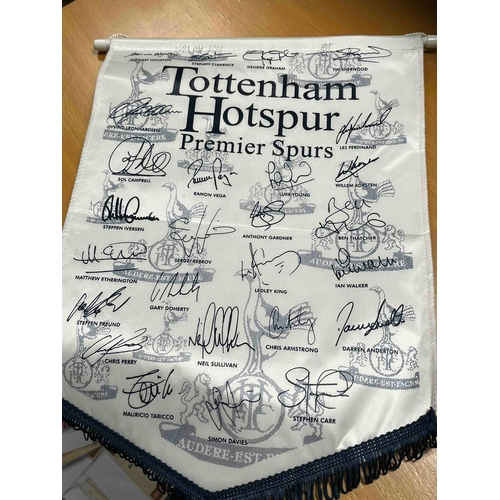 343 - Tottenham Hotspur Big Pennant, Signatures of all the players lasered into the penant with names belo... 