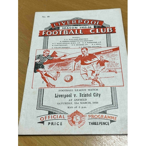 232 - 1955/56 Liverpool v Bristol City, Good condition. Slightly noticeable TC in pencil