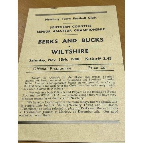 197 - 1948, Berks and Bucks v Wiltshire. Southern Counties Senior Amateur Championship. Plyed 13/11/48 at ... 