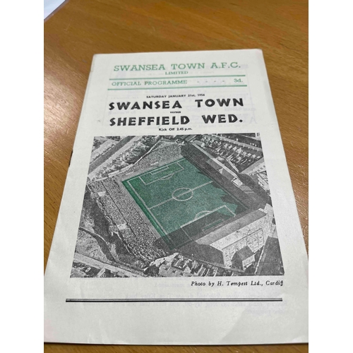 202 - 1955/56 Swansea Town v Sheffield Wednesday. Mint