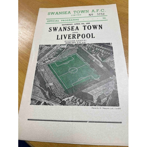 203 - 1957/58 Swansea Town v Liverpool, Mint