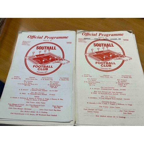 351 - Bag of 48 x Southall FC programmes from 1970-1974