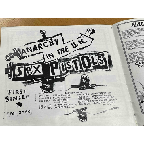 78 - Sex Pistols, 1976/77 Ipswich Town v Liverpool programme advert. Programme in creased condition.