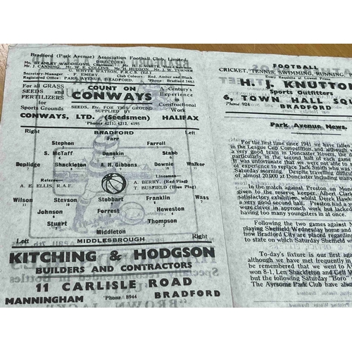 90 - 1944/45 Bradford Park Avenue v Middlesbrough, good condition