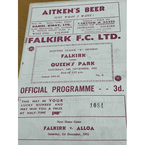 12 - 1951/52 Falkirk v Queens Park, Good, clean