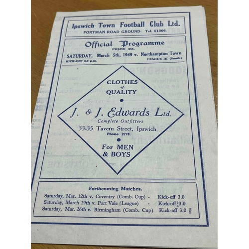 19 - 1948/49 Ipswich Town v Northampton Town. Clean