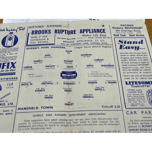 363 - 1945/46 QPR v Mansfield Town, folds, usual faults