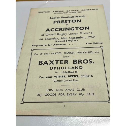 526 - 1959 Preston v Accrington, Ladies Football match for the British Empire Cancer Campaign. Played at O... 