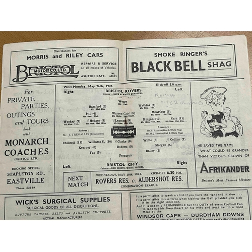 517 - 1946/47 Bristol Rovers v Bristol City. Tc and scorers