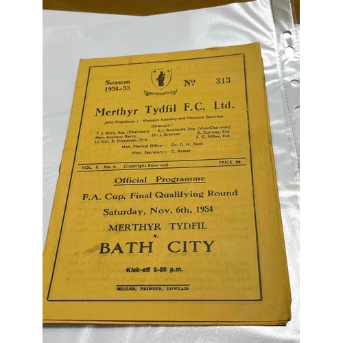 536 - 1954/55 Merthyr Tydfil v Bath City, FA Cup Qualifying round. Clean