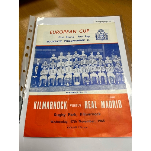 134 - 65/66 Kilmarnock v Real Madrid. European Cup First Round 1st Leg. Great condition but for crease mar... 