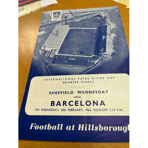 1 - 1961/62 Barcelona v Sheffield Wednesday, Inter Cities Fairs Cup. Home and away Legs, Includes two sh... 